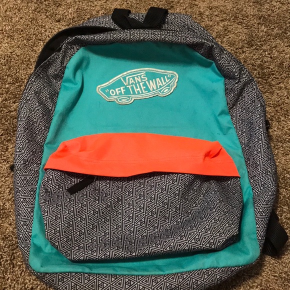 Vans Handbags - VANS Teal and Neon Orange Backpack// ALMOST NEW